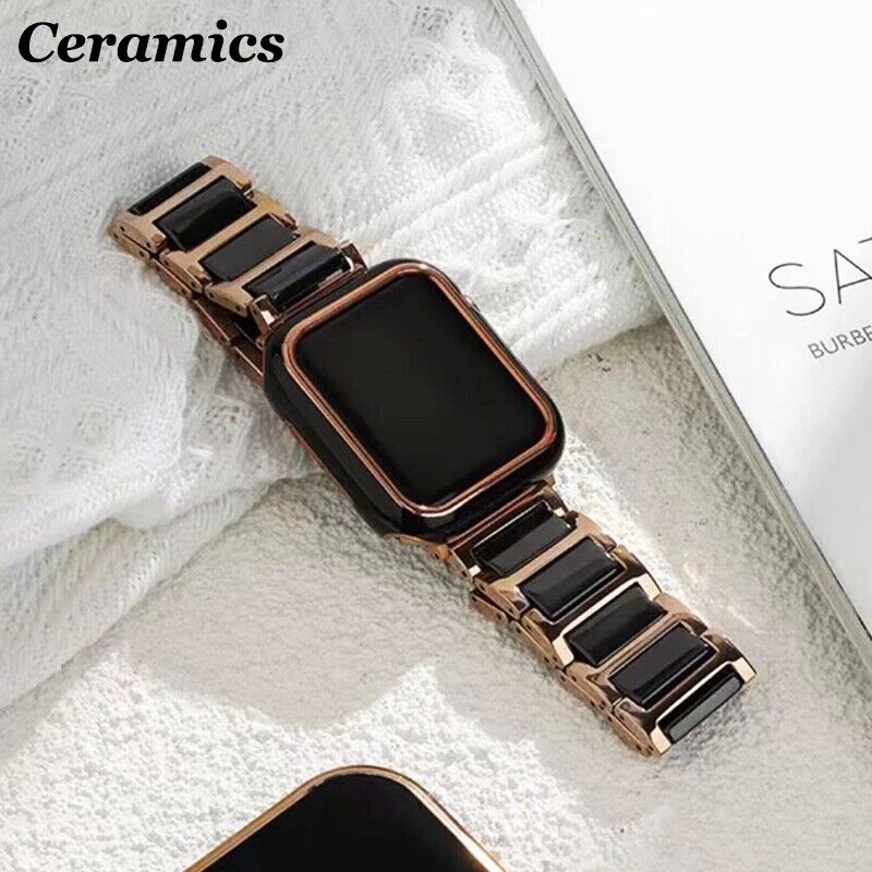 STAINLESS STEEL APPLE WATCH BAND 10/9/8/7/6/5/4/SE ULTRA 1/2 MULTICOLOR LUXURY