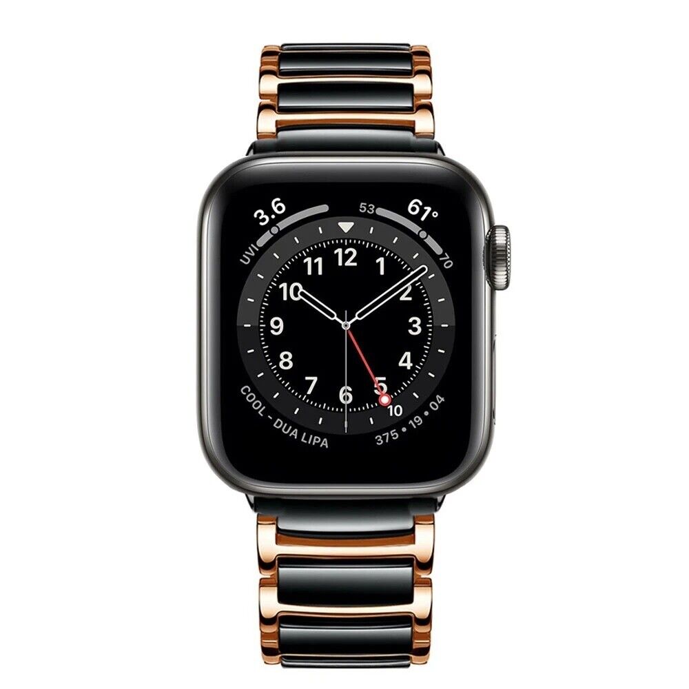 STAINLESS STEEL APPLE WATCH BAND 10/9/8/7/6/5/4/SE ULTRA 1/2 MULTICOLOR LUXURY