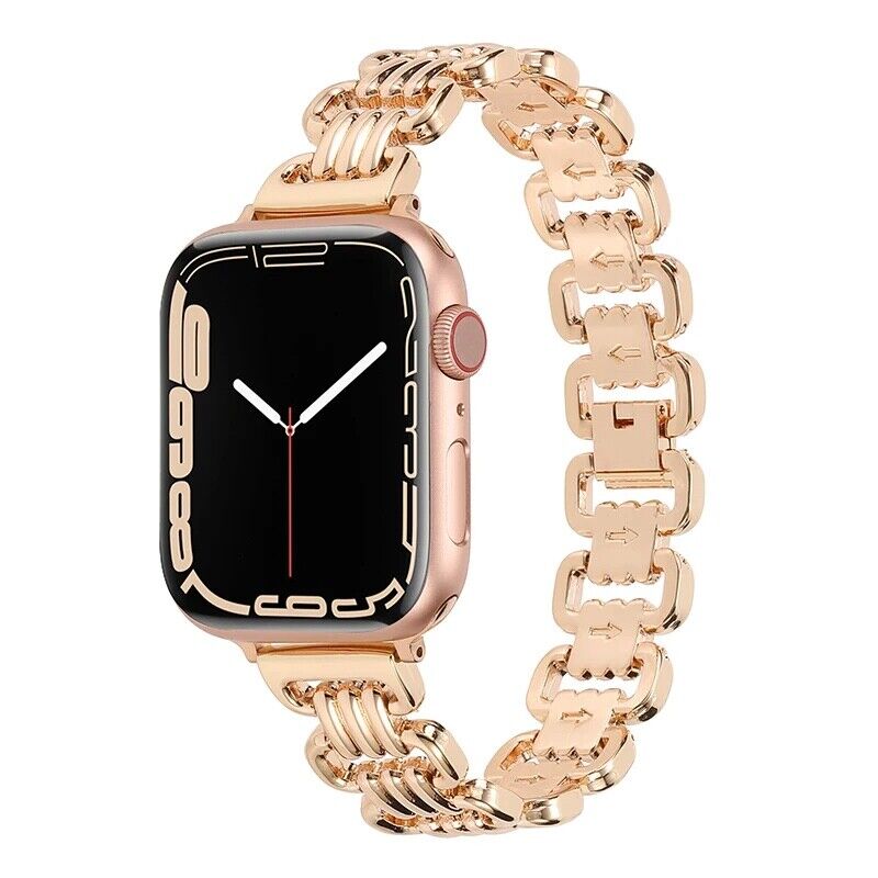 STAINLESS STEEL APPLE WATCH BAND 10/9/8/7/6/5/4/SE ULTRA 1/2 MULTICOLOR LUXURY