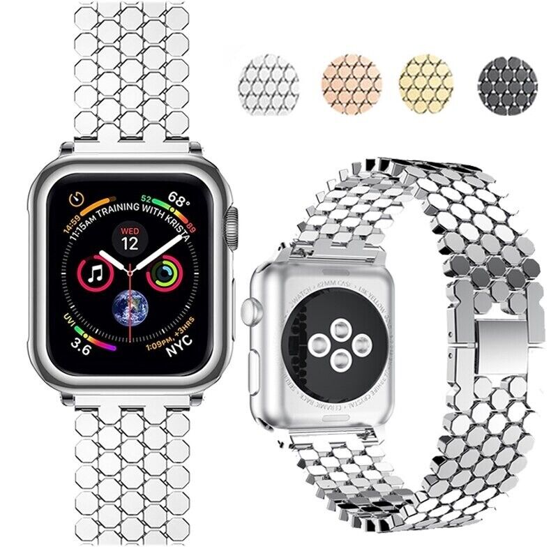 STAINLESS STEEL APPLE WATCH BAND 10/9/8/7/6/5/4/SE ULTRA 1/2 MULTICOLOR LUXURY