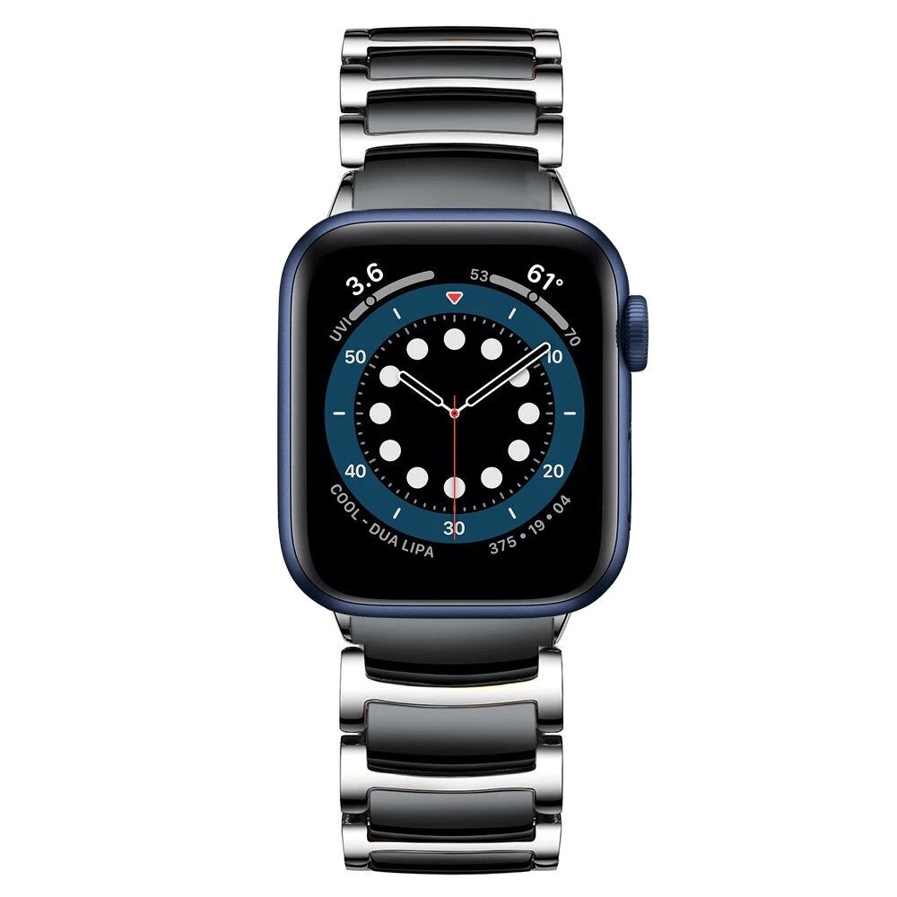 STAINLESS STEEL APPLE WATCH BAND 10/9/8/7/6/5/4/SE ULTRA 1/2 MULTICOLOR LUXURY