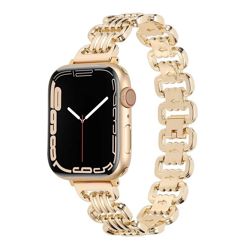 STAINLESS STEEL APPLE WATCH BAND 10/9/8/7/6/5/4/SE ULTRA 1/2 MULTICOLOR LUXURY