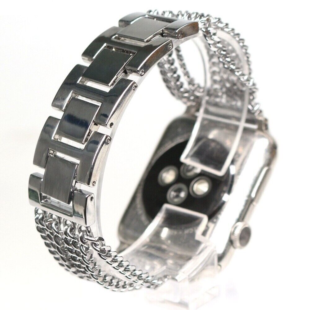STAINLESS STEEL APPLE WATCH BAND 10/9/8/7/6/5/4/SE ULTRA 1/2 MULTICOLOR LUXURY