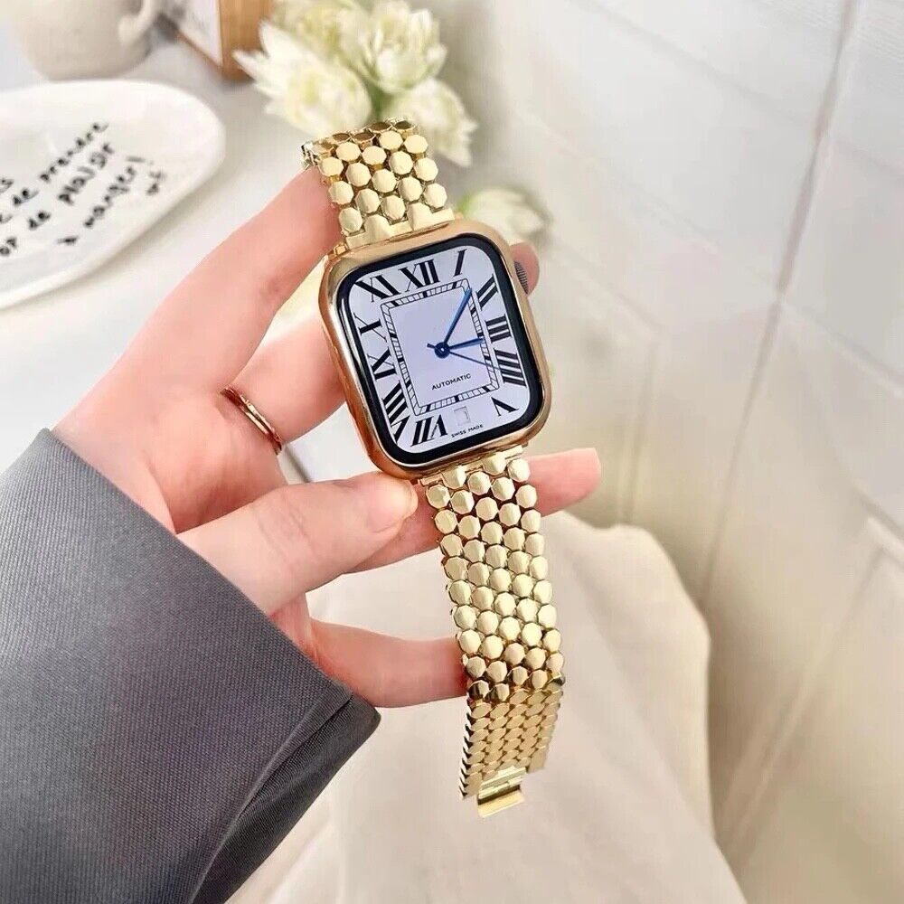 STAINLESS STEEL APPLE WATCH BAND 10/9/8/7/6/5/4/SE ULTRA 1/2 MULTICOLOR LUXURY