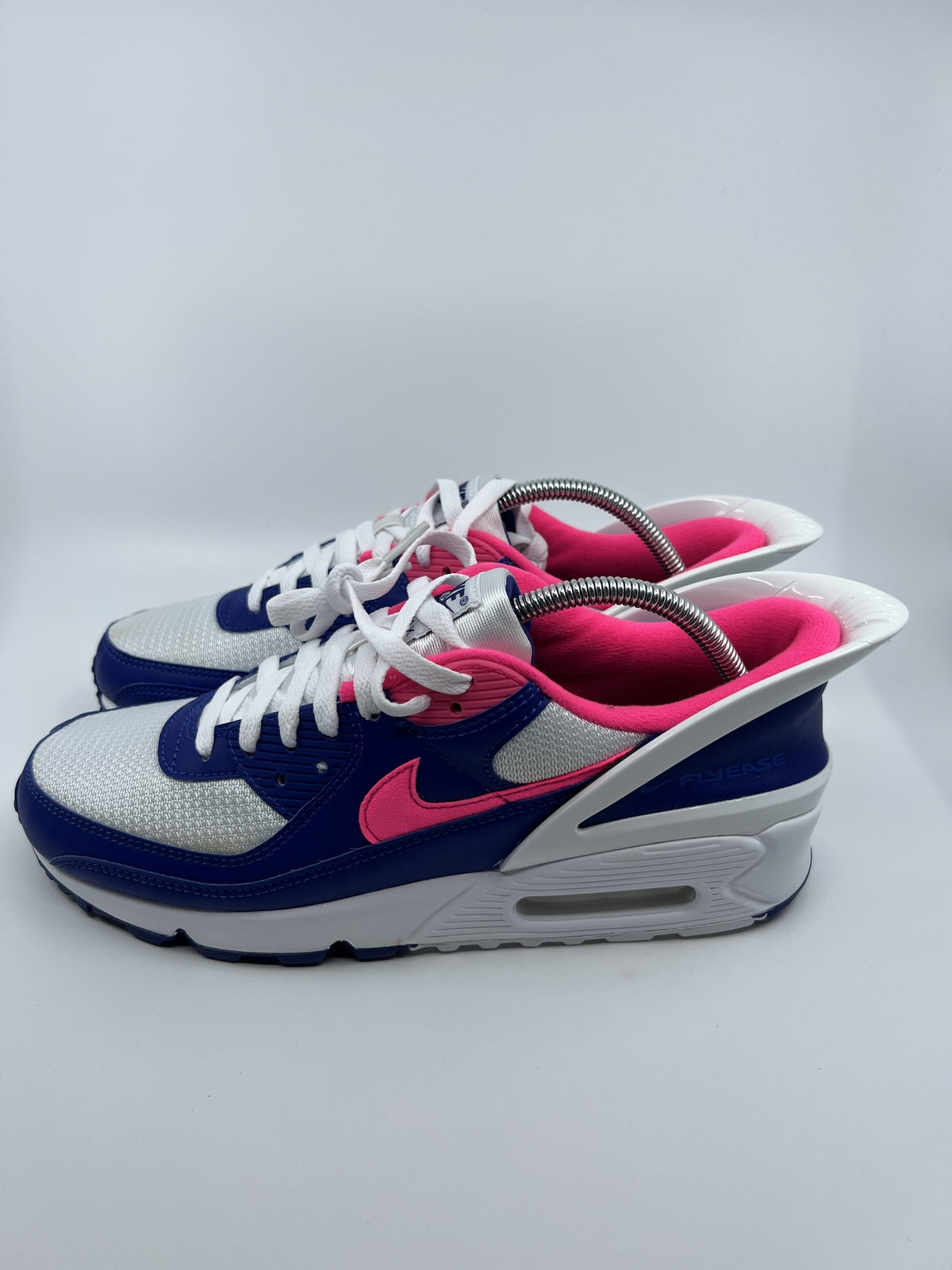 ♻️✅ Nike Air Max 90 FlyEase Shoes Hyper Pink Deep Royal Blue US9.5 CU0814-101