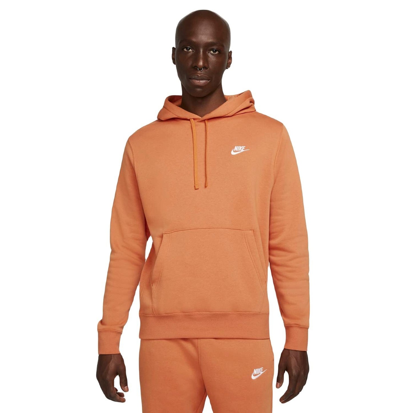 ♻️✅Nike 826433-010 Men Black Pull-Over Hoodie Small Orange