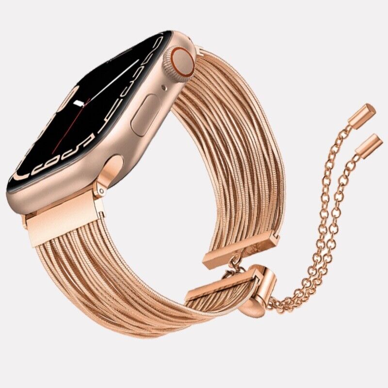 STAINLESS STEEL APPLE WATCH BAND 10/9/8/7/6/5/4/SE ULTRA 1/2 MULTICOLOR LUXURY