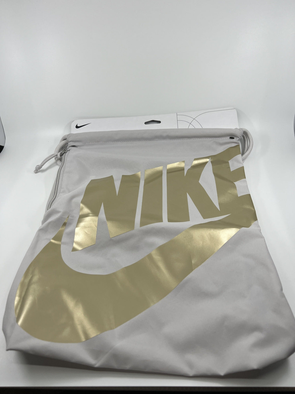 ♻️✅Nike Heritage Gym Sack Bag (White/Gold)