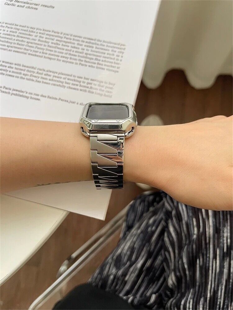 STAINLESS STEEL APPLE WATCH BAND 10/9/8/7/6/5/4/SE ULTRA 1/2 MULTICOLOR LUXURY