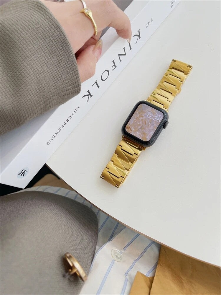 STAINLESS STEEL APPLE WATCH BAND 10/9/8/7/6/5/4/SE ULTRA 1/2 MULTICOLOR LUXURY