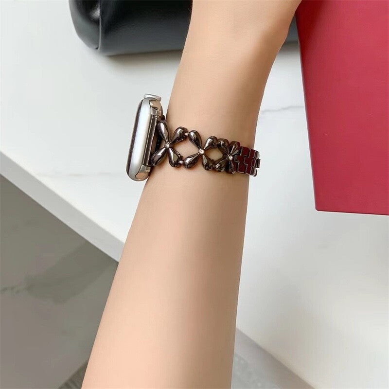 STAINLESS STEEL APPLE WATCH BAND 10/9/8/7/6/5/4/SE ULTRA 1/2 MULTICOLOR LUXURY