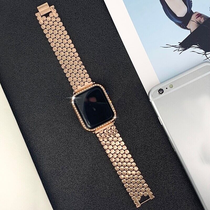 STAINLESS STEEL APPLE WATCH BAND 10/9/8/7/6/5/4/SE ULTRA 1/2 MULTICOLOR LUXURY