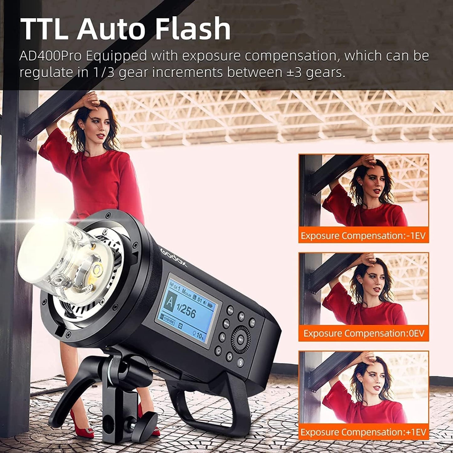 Godox AD400 Pro Outdoor Flash Strobe Light 30W LED Modeling Lamp,Recycle Time