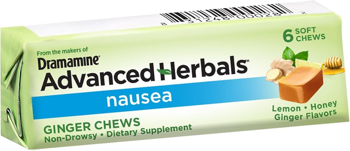 2-Pack Dramamine Advanced Herbals Ginger Nausea Lemon-Honey-Ginger 6 Count