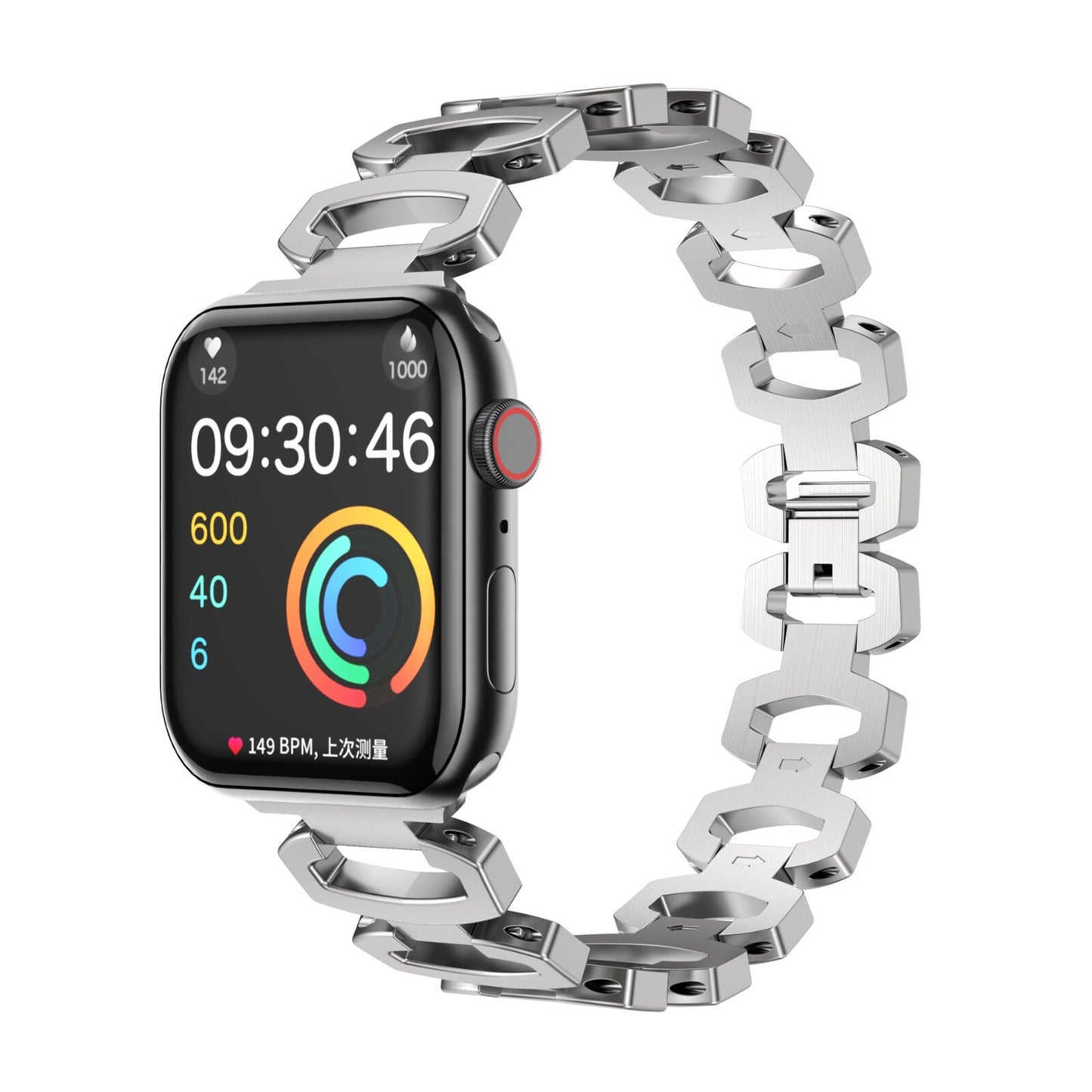 STAINLESS STEEL APPLE WATCH BAND 10/9/8/7/6/5/4/SE ULTRA 1/2 MULTICOLOR LUXURY