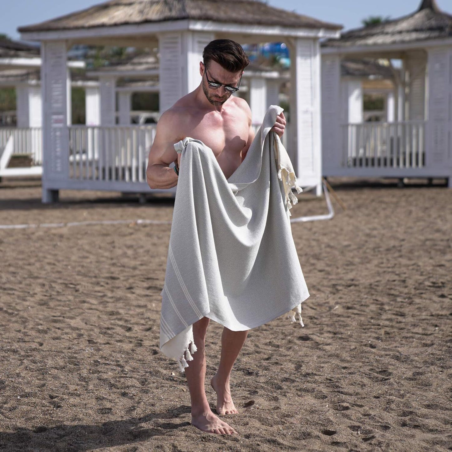BERGAMA BeachTowel | 100% Cotton, Prewashed, 38 x 71 Inches Quick Dry, Sand Free