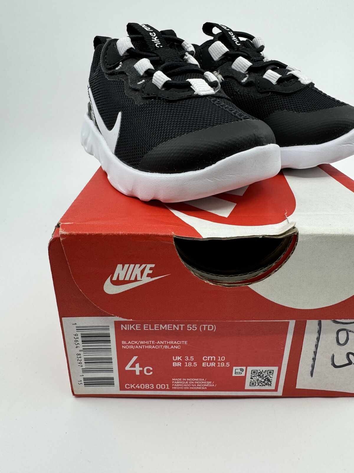 NIKE Element 55 (TD) Black New Toddler  US 4c