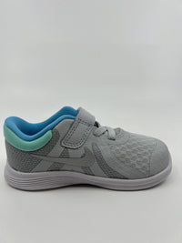 Nike Girls' Revolution 4 PS Running Shoe Toddler 3C Gray/Lght Current Blue