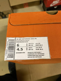 Nike Women Vapormax 2021 SK Sneaker US 6 Black/White DH4088 003