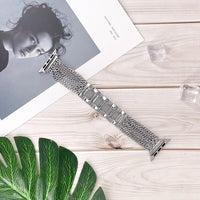 STAINLESS STEEL APPLE WATCH BAND 10/9/8/7/6/5/4/SE ULTRA 1/2 MULTICOLOR LUXURY