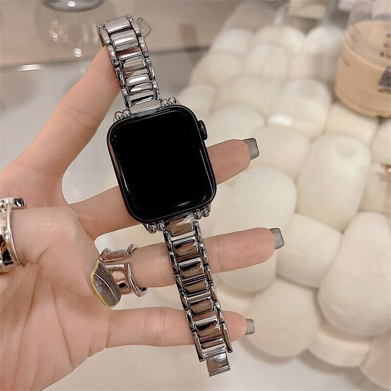 STAINLESS STEEL APPLE WATCH BAND 10/9/8/7/6/5/4/SE ULTRA 1/2 MULTICOLOR LUXURY