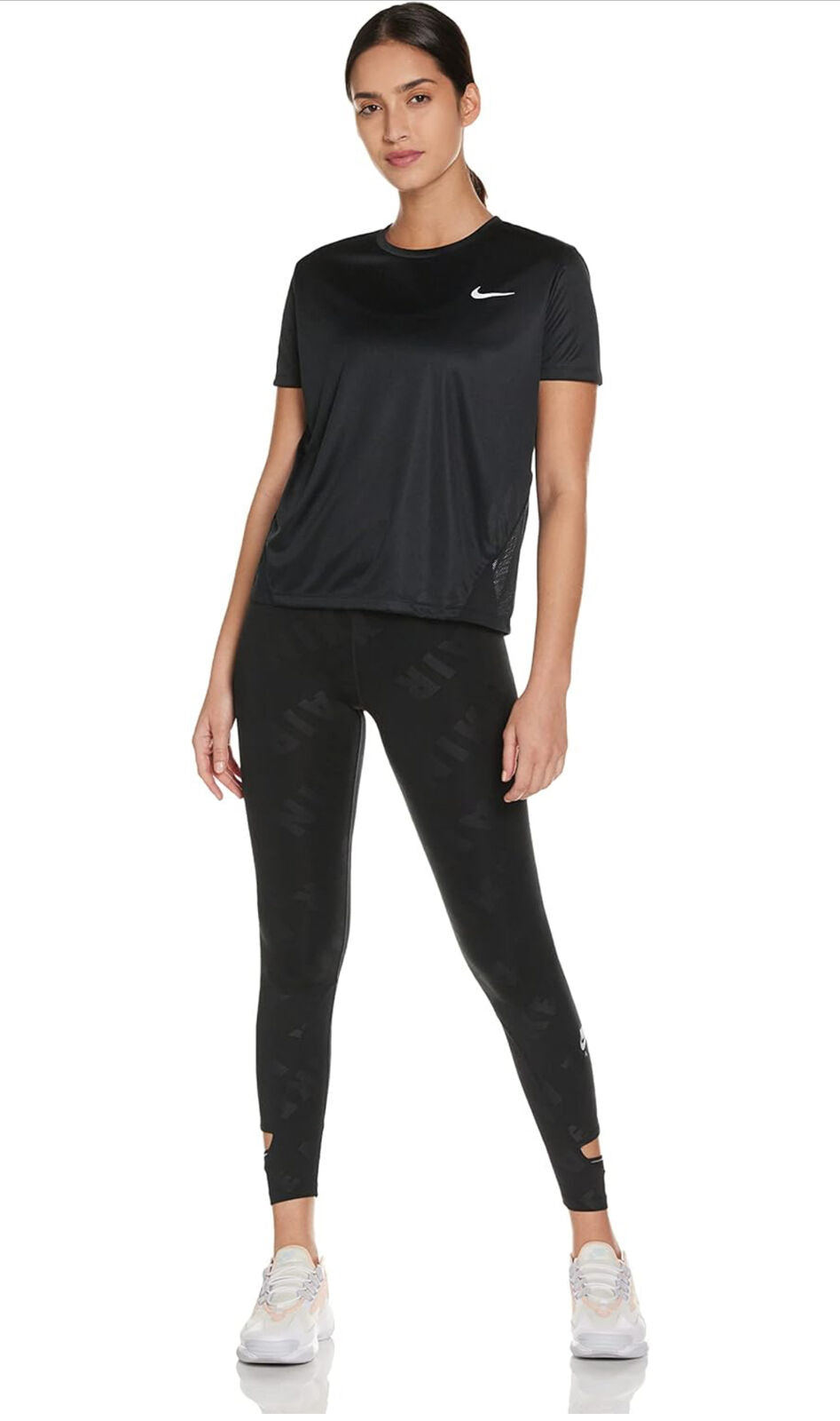Nike Women's Miler Short Sleeve Running Top Medium Black