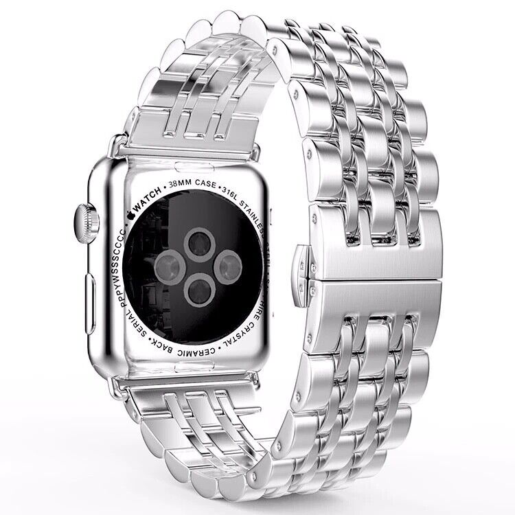 STAINLESS STEEL APPLE WATCH BAND 10/9/8/7/6/5/4/SE ULTRA 1/2 MULTICOLOR LUXURY