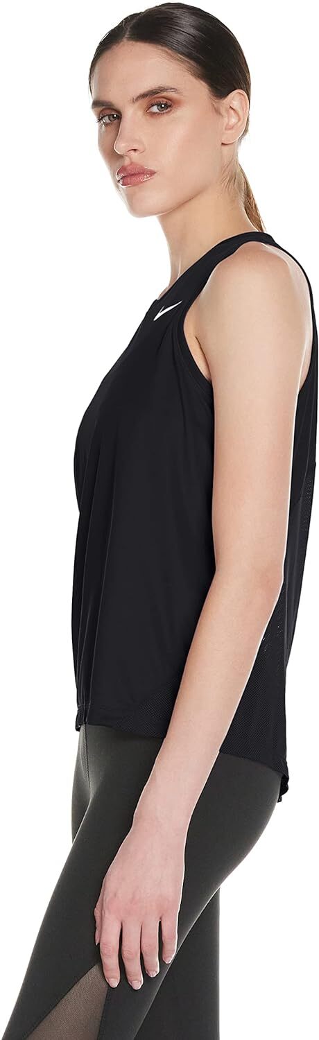 Nike Women's Miler Running Tank Black/Reflective Silver Medium