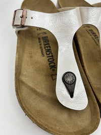 ♻️✅Birkenstock Gizeh BS MetallicSilver Women's Sandal US6 Brand New Recycled Box