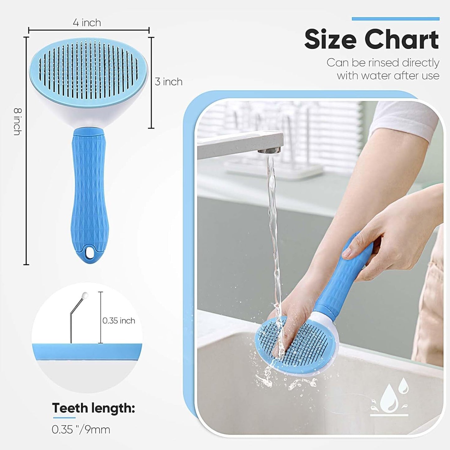 Cat Brush Self Cleaning Slicker Brush with Release Button, Dog Shedding Brush