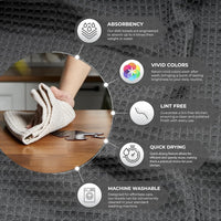 Kitchen Towels, 100% Turkish Cotton Dish Towels, 12"x12" Premium- 8 PIECES