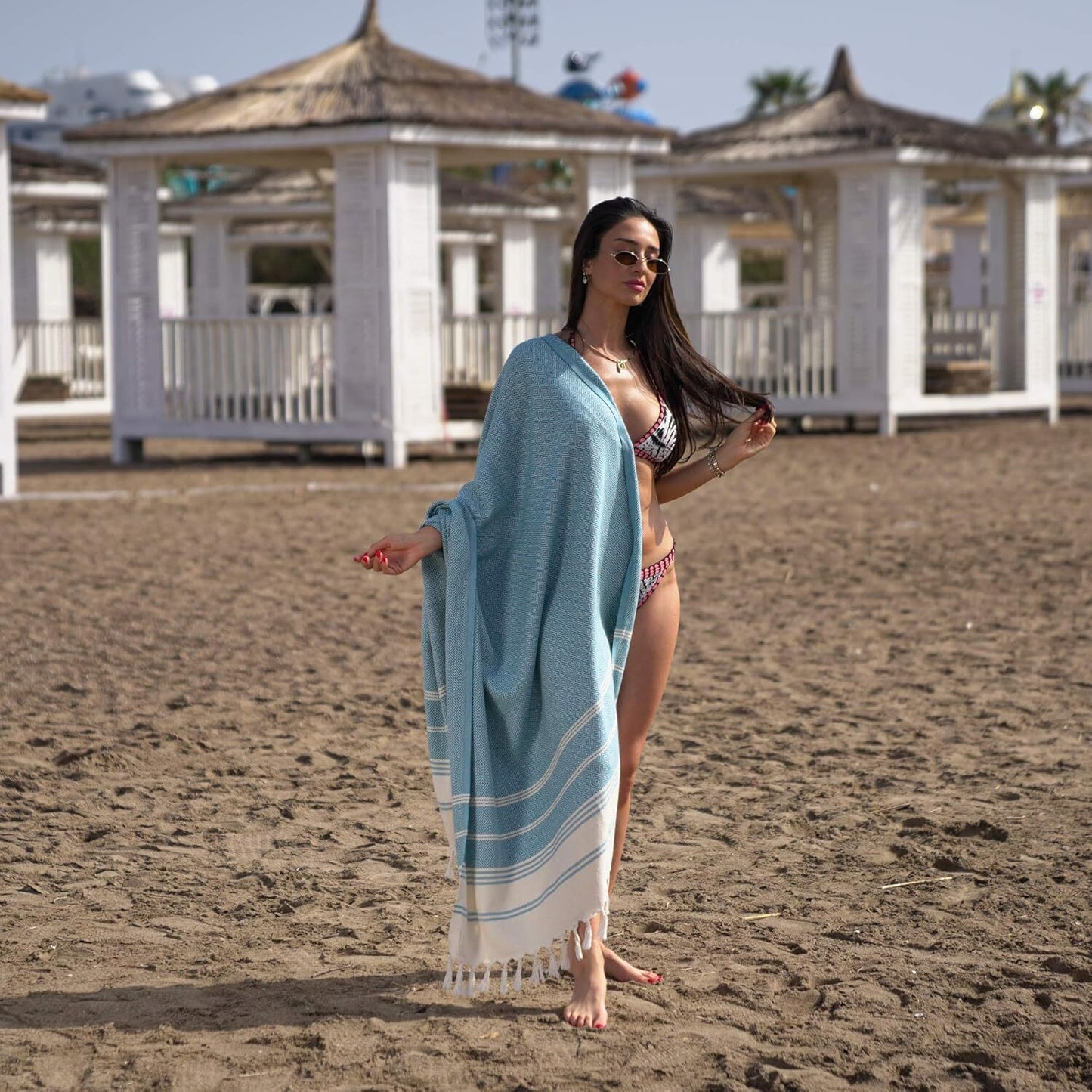 Bergama Turkish Cotton BeachTowel  100% Cotton, Prewashed, 38 x 71 Inches