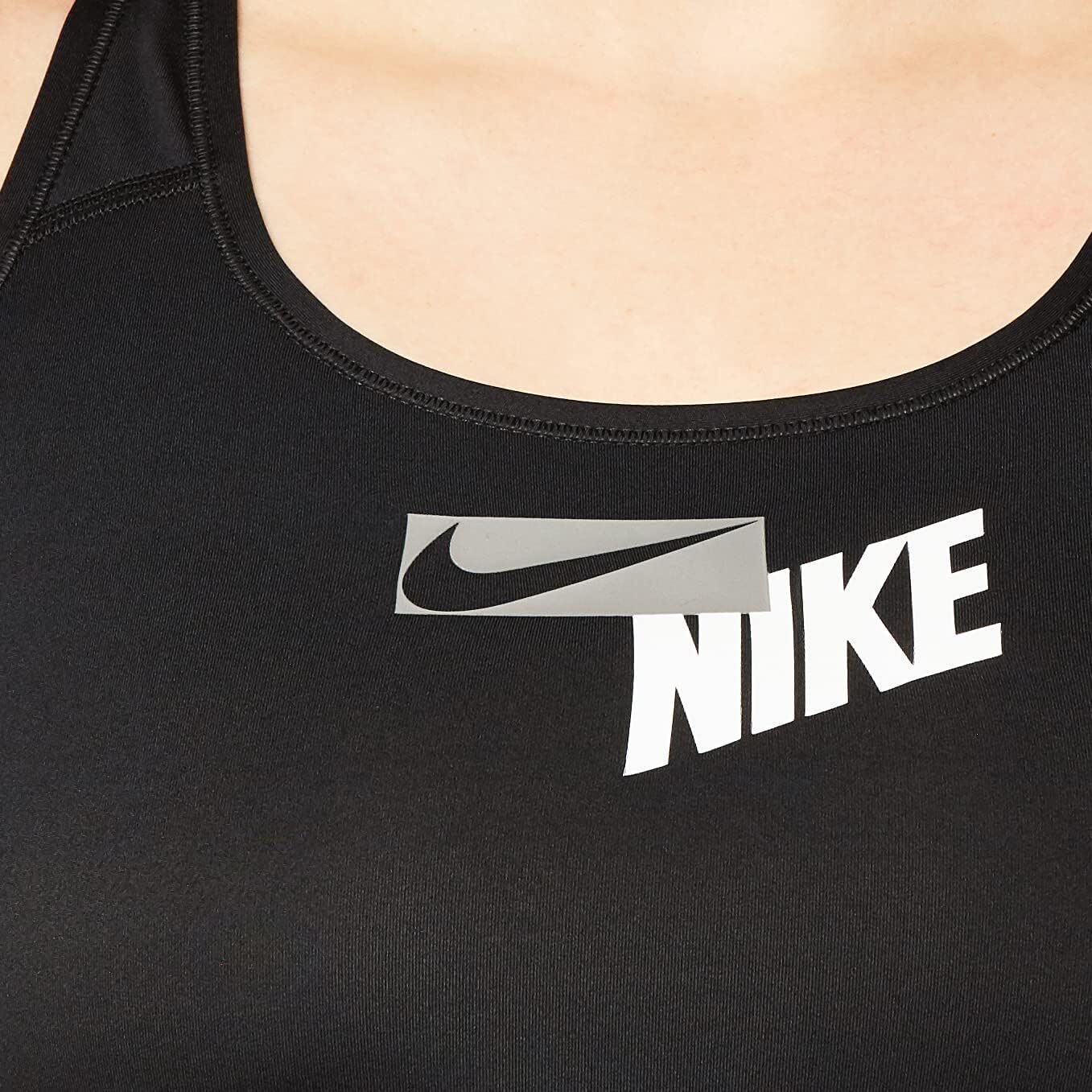NIKE Women's Sports Bra Small Black/Black/(Particle Grey)
