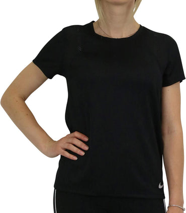 New ~ NIKE ~ Short Sleeve Dri-Fit Running Top (Black, S)
