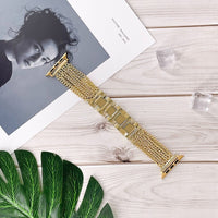 STAINLESS STEEL APPLE WATCH BAND 10/9/8/7/6/5/4/SE ULTRA 1/2 MULTICOLOR LUXURY
