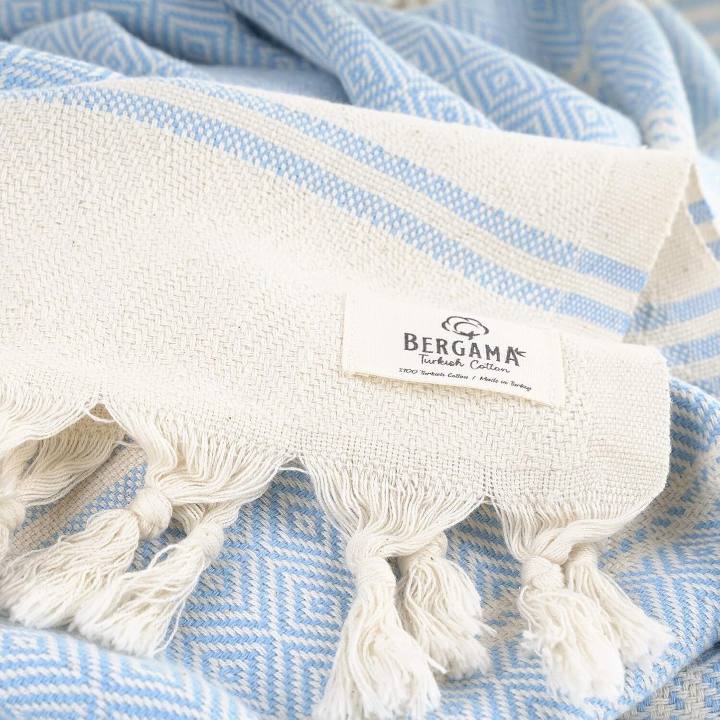 Bergama Turkish Cotton BeachTowel  100% Cotton, Prewashed, 38 x 71 Inches