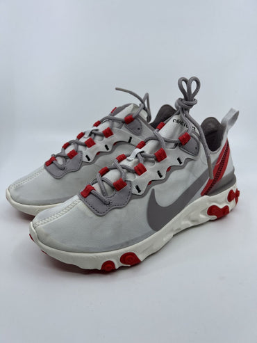 ♻️✅NIKE REACT ELEMENT 55  WHITE/RED Women's Running Sneaker US7 BQ2728