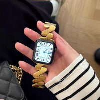 STAINLESS STEEL APPLE WATCH BAND 10/9/8/7/6/5/4/SE ULTRA 1/2 MULTICOLOR LUXURY