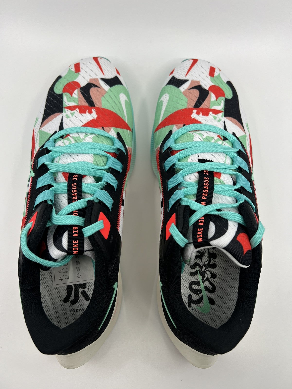 NIKE AIR ZOOM PEGASUS 38 Tokyo White/Green Glow Trainers Sneakers Run US7.5