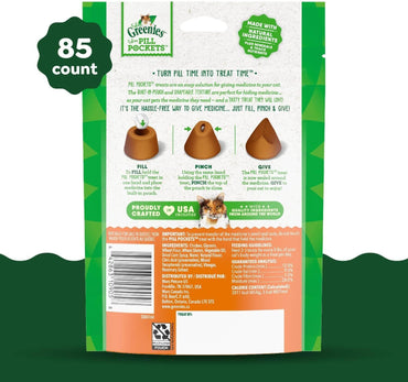 Greenies Feline Pill Cats Natural Soft Treats, Chicken, 3 oz. Pack 85ct (2 pack)