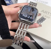 STAINLESS STEEL APPLE WATCH BAND 10/9/8/7/6/5/4/SE ULTRA 1/2 MULTICOLOR LUXURY