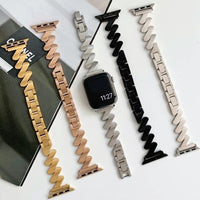 STAINLESS STEEL APPLE WATCH BAND 10/9/8/7/6/5/4/SE ULTRA 1/2 MULTICOLOR LUXURY