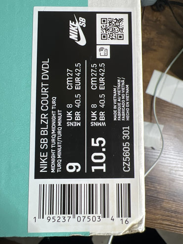 NIKE SB BLAZER COURT DVDL MENS TRAINERS CZ5605 301