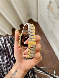 STAINLESS STEEL APPLE WATCH BAND 10/9/8/7/6/5/4/SE ULTRA 1/2 MULTICOLOR LUXURY