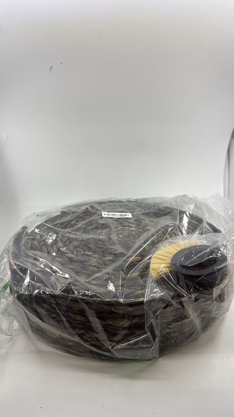 DecoraWell Round Woven Placemats Set of 6 with Bamboo Brush, Handmade