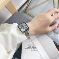 STAINLESS STEEL APPLE WATCH BAND 10/9/8/7/6/5/4/SE ULTRA 1/2 MULTICOLOR LUXURY