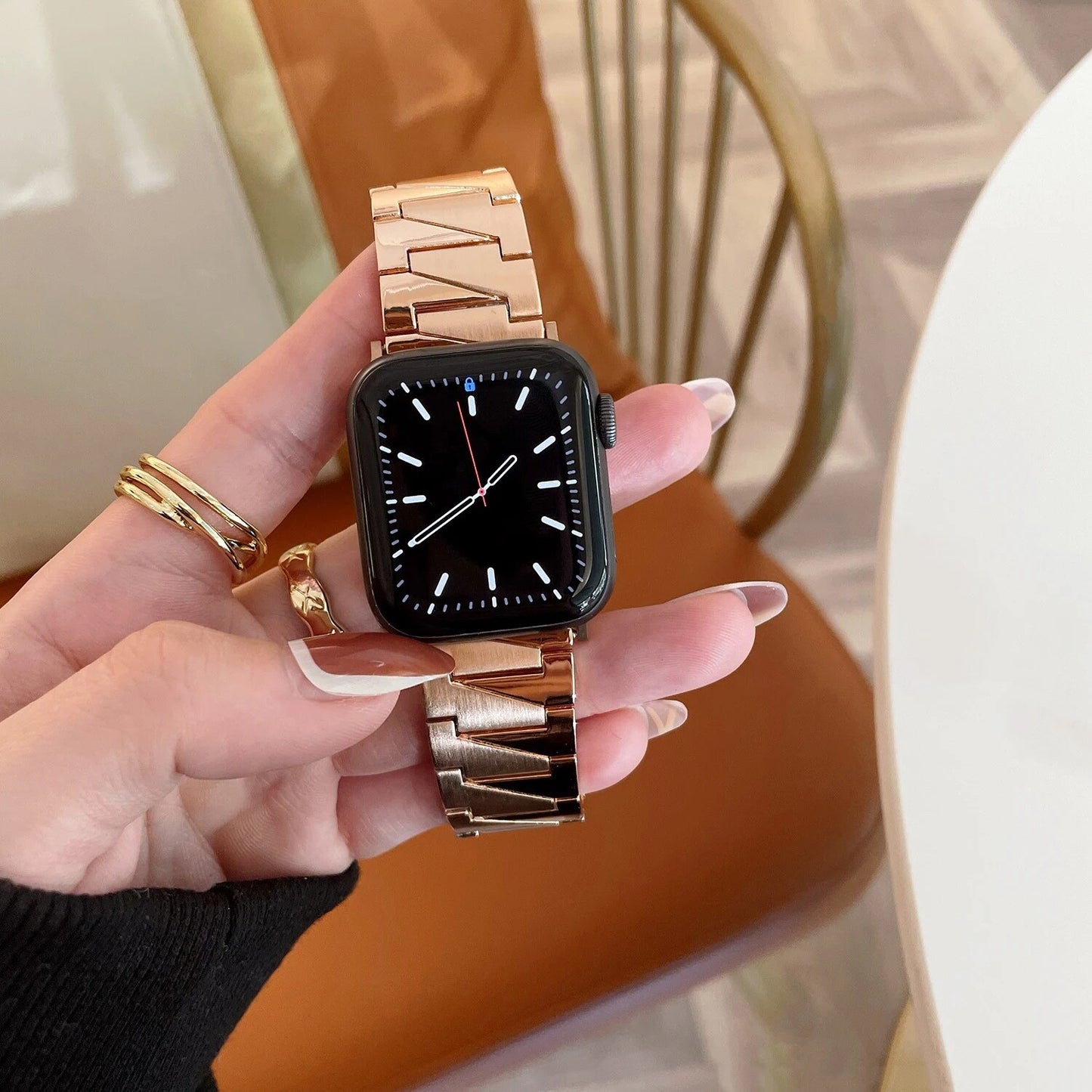 STAINLESS STEEL APPLE WATCH BAND 10/9/8/7/6/5/4/SE ULTRA 1/2 MULTICOLOR LUXURY