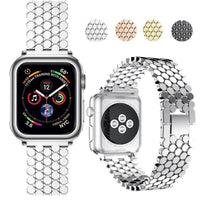 STAINLESS STEEL APPLE WATCH BAND 10/9/8/7/6/5/4/SE ULTRA 1/2 MULTICOLOR LUXURY