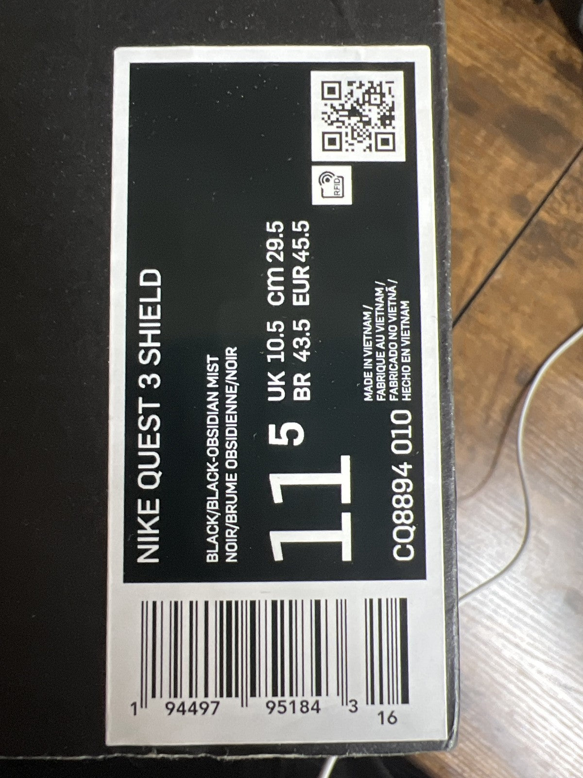 Nike Quest 3 Shield 'Black Poison Green' CQ8894-010