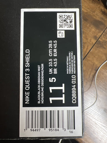 Nike Quest 3 Shield 'Black Poison Green' CQ8894-010